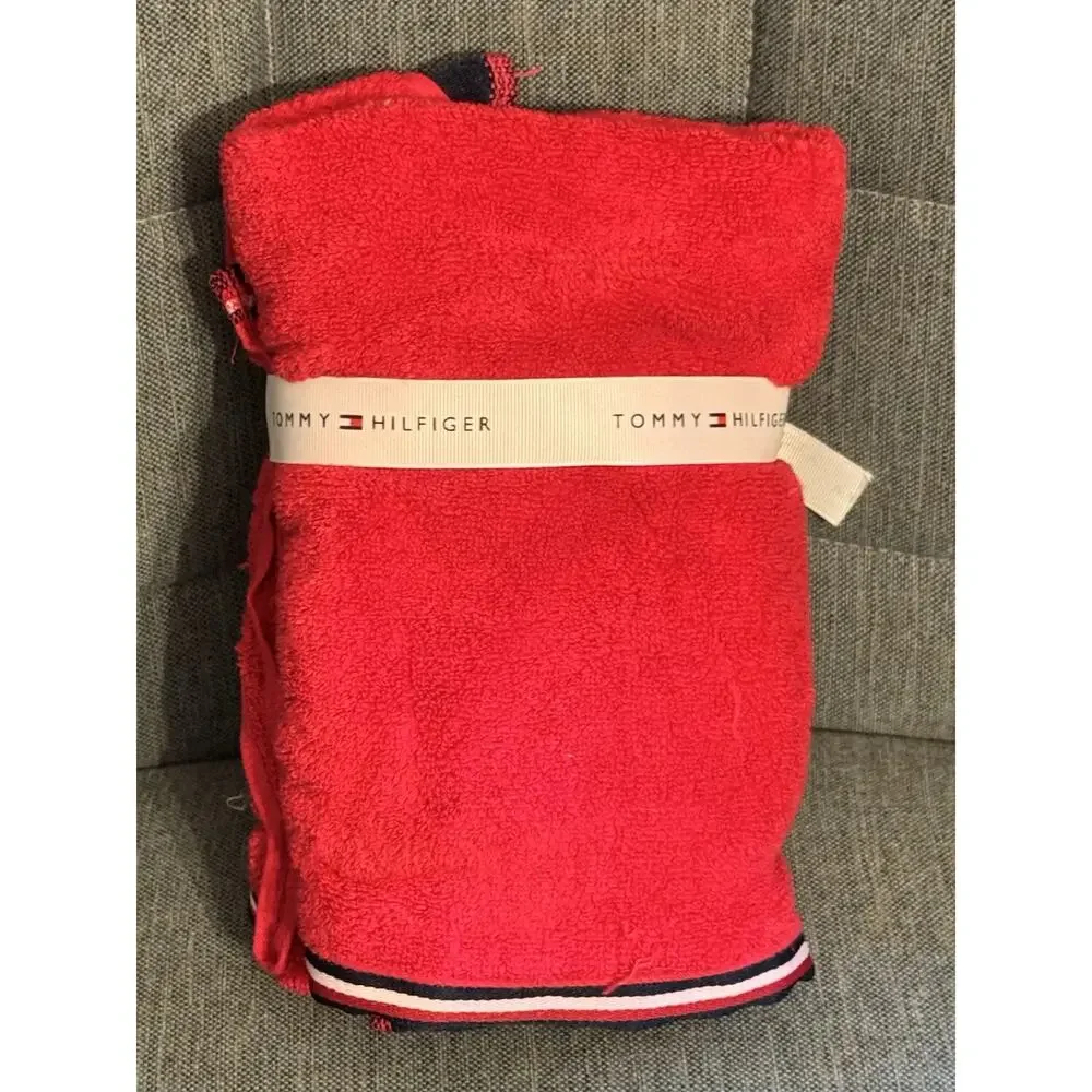 NWT Tommy Hilfiger 2 Piece Hand Towels Absorbent Cotton Red Patriotic Americana